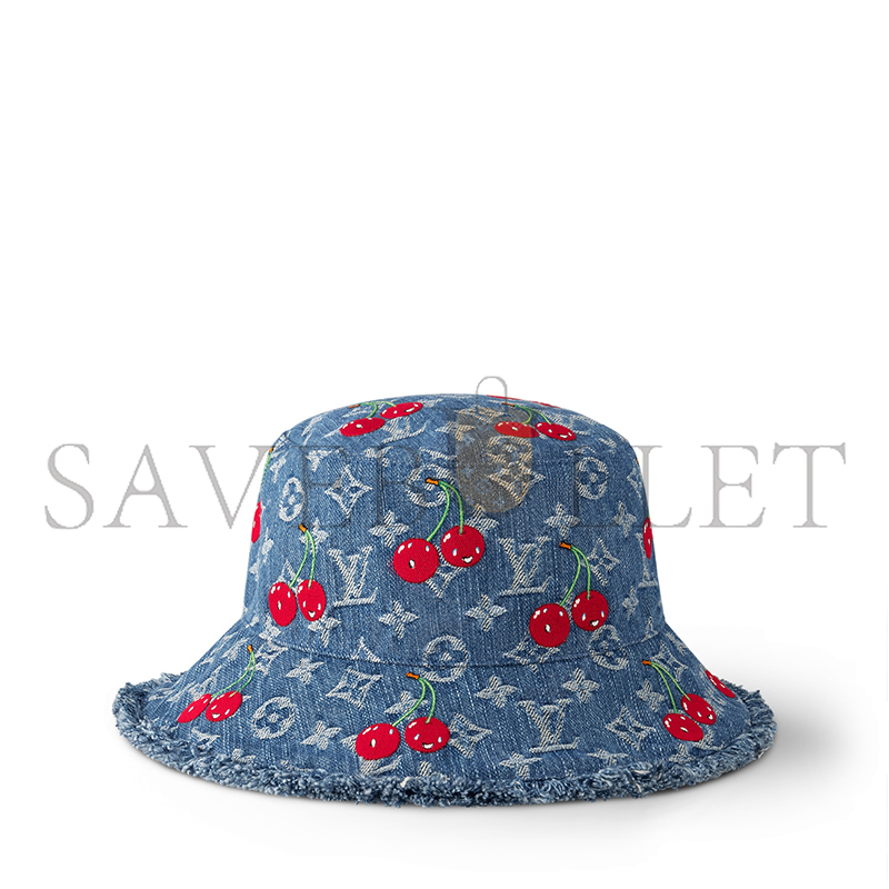 LOUIS VUITTON LV X TM DENIM CERISE BUCKET HAT M5032S LOUIS VUITTON LV X TM DENIM CERISE BUCKET HAT M5032S